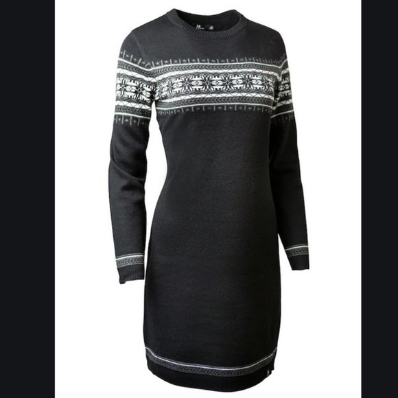 Neve Dresses & Skirts - Neve Hailey Black Merino Knit Sweater Dress Large